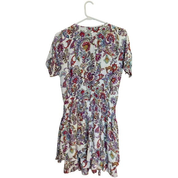NWOT Banana Republic Paisley Dress, Size Small, White with Multicolored Design - Picture 4 of 10